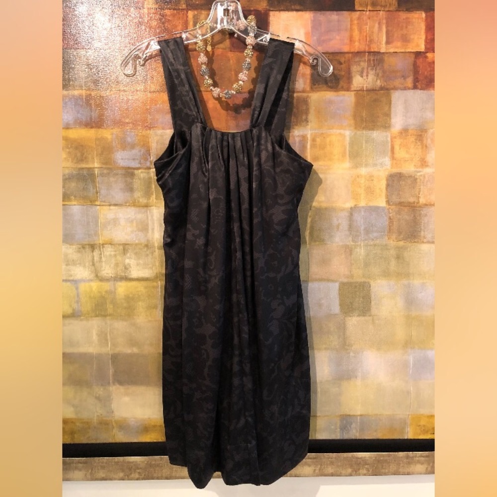 BANANA REPUBLIC Black & Gray Silk Sheath Dress NWT